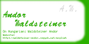 andor waldsteiner business card